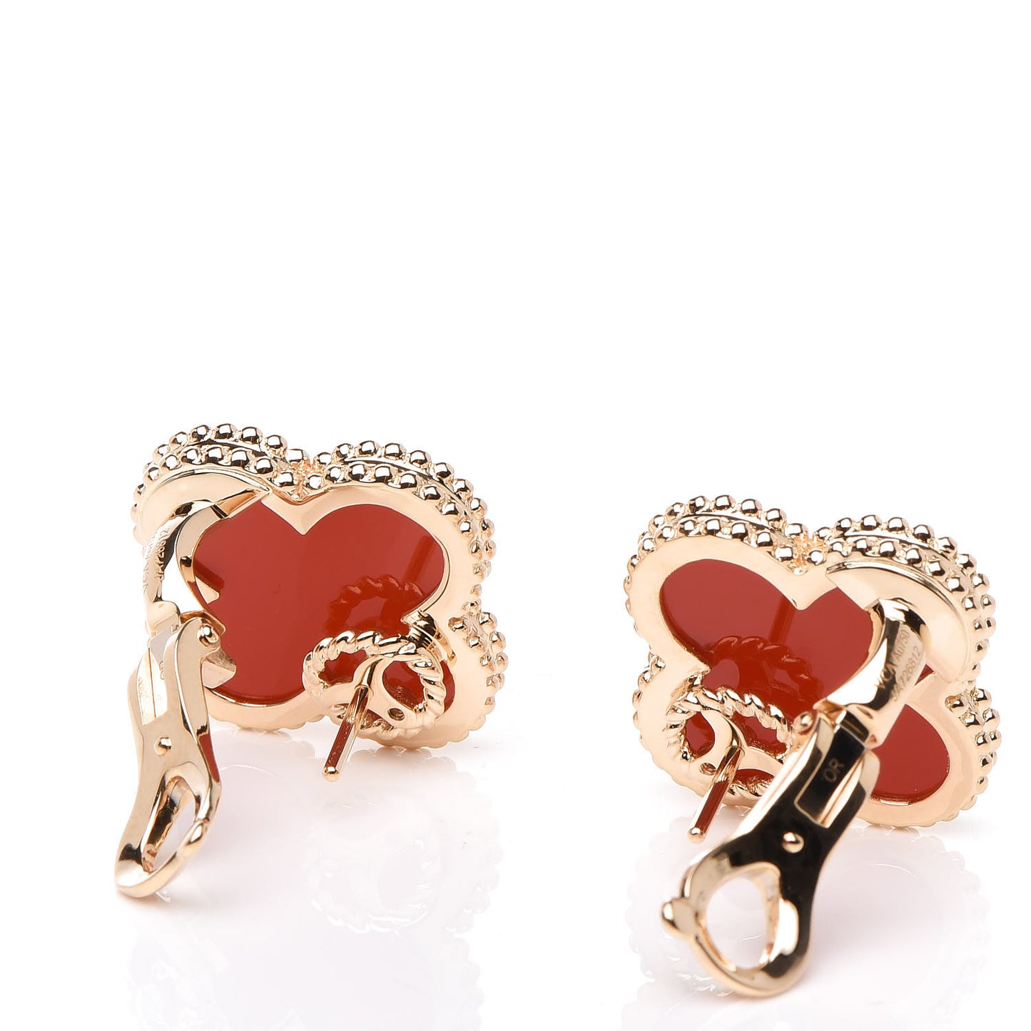 18K Yellow Gold Carnelian Magic Alhambra Earrings