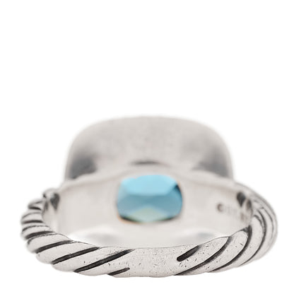 David Yurman Sterling Silver Diamond Blue Topaz 10mm Noblesse Ring 48 4.5 3 of 4