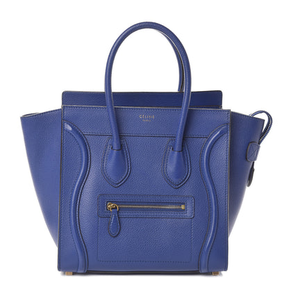 Celine Drummed Calfskin Micro Luggage Indigo 1 of 9