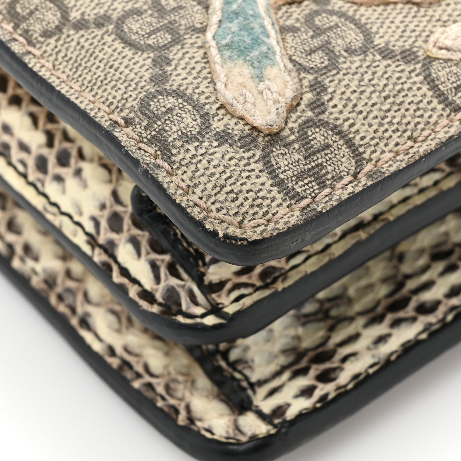 Gucci X MLB GG Supreme Monogram Python NY Yankees Patch Embroidered Small Dionysus Shoulder Bag 14 of 16
