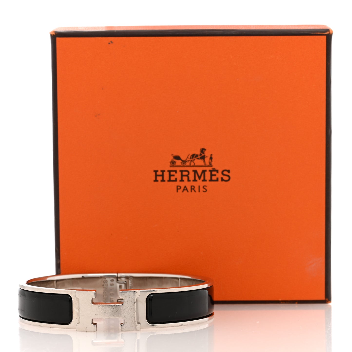 Enamel Narrow Clic Clac H Bracelet PM Black