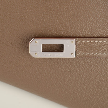 Hermes Chevre Mysore Kelly Longue Wallet Etoupe 12 of 12