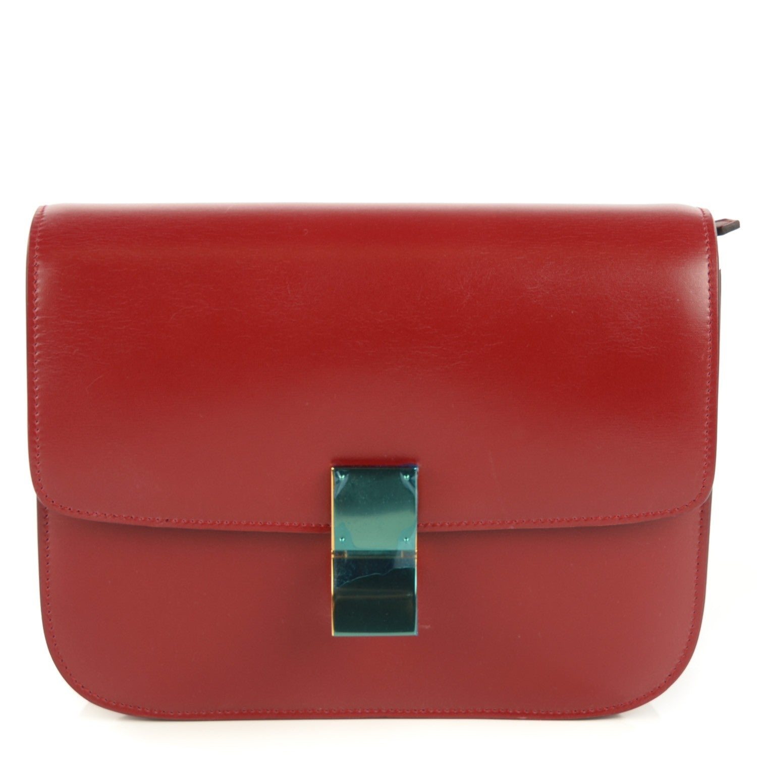 Celine Box Calfskin Medium Classic Box Flap Bag Red 1 of 10