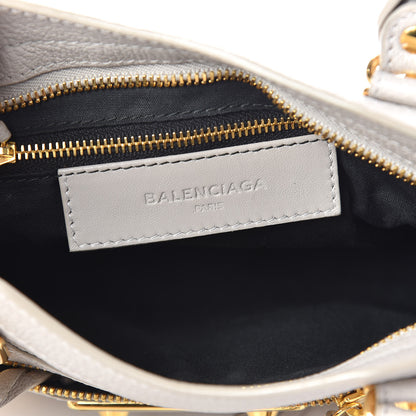 Balenciaga Chevre Gold Metallic Edge Hardware Mini City Gris Clair Gris Perle 7 of 10