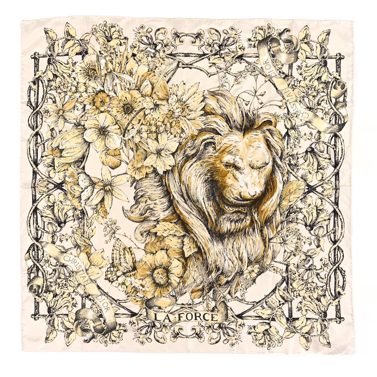 Silk La Force 90 Square Scarf Off White