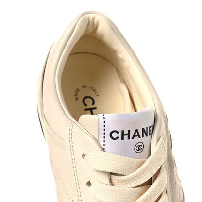 Chanel Printed Calfskin Womens CC Logo Sneakers 38 Beige 9 of 9