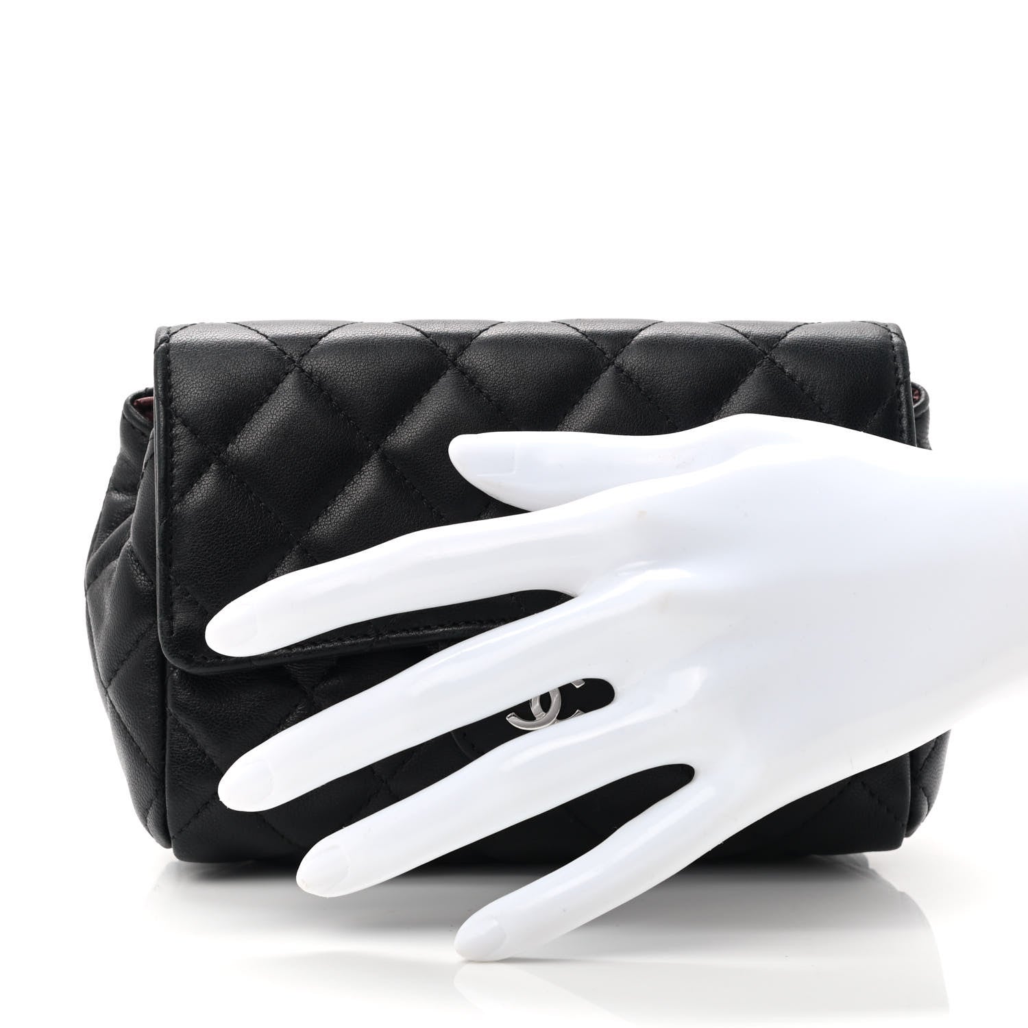 Chanel Lambskin Quilted Flap Cosmetic Case Black 2 of 8