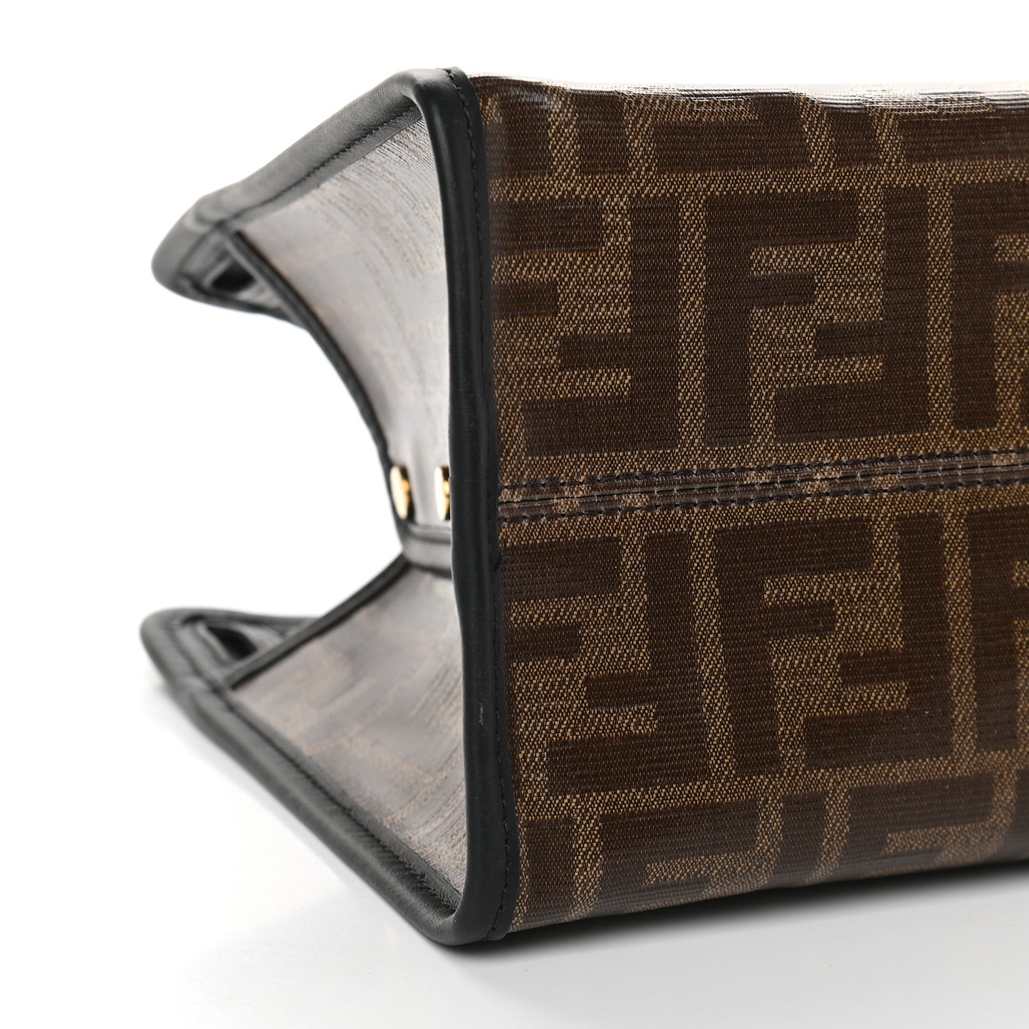 Glazed Fabric Vitello Century FF 1974 Stamp Patch Mini Peekaboo Defender Cover Mogano Panna Black