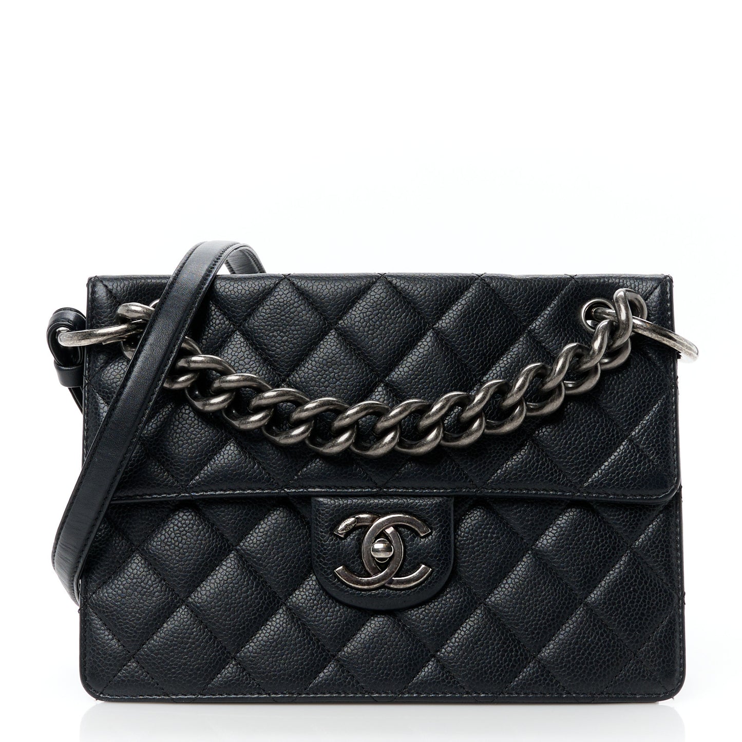 Caviar Quilted Medium Retro Class Flap Black