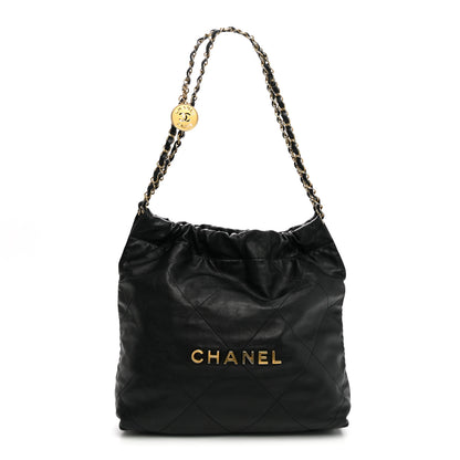 Chanel Shiny Calfskin Quilted Small Chanel 22 Black 1 of 11