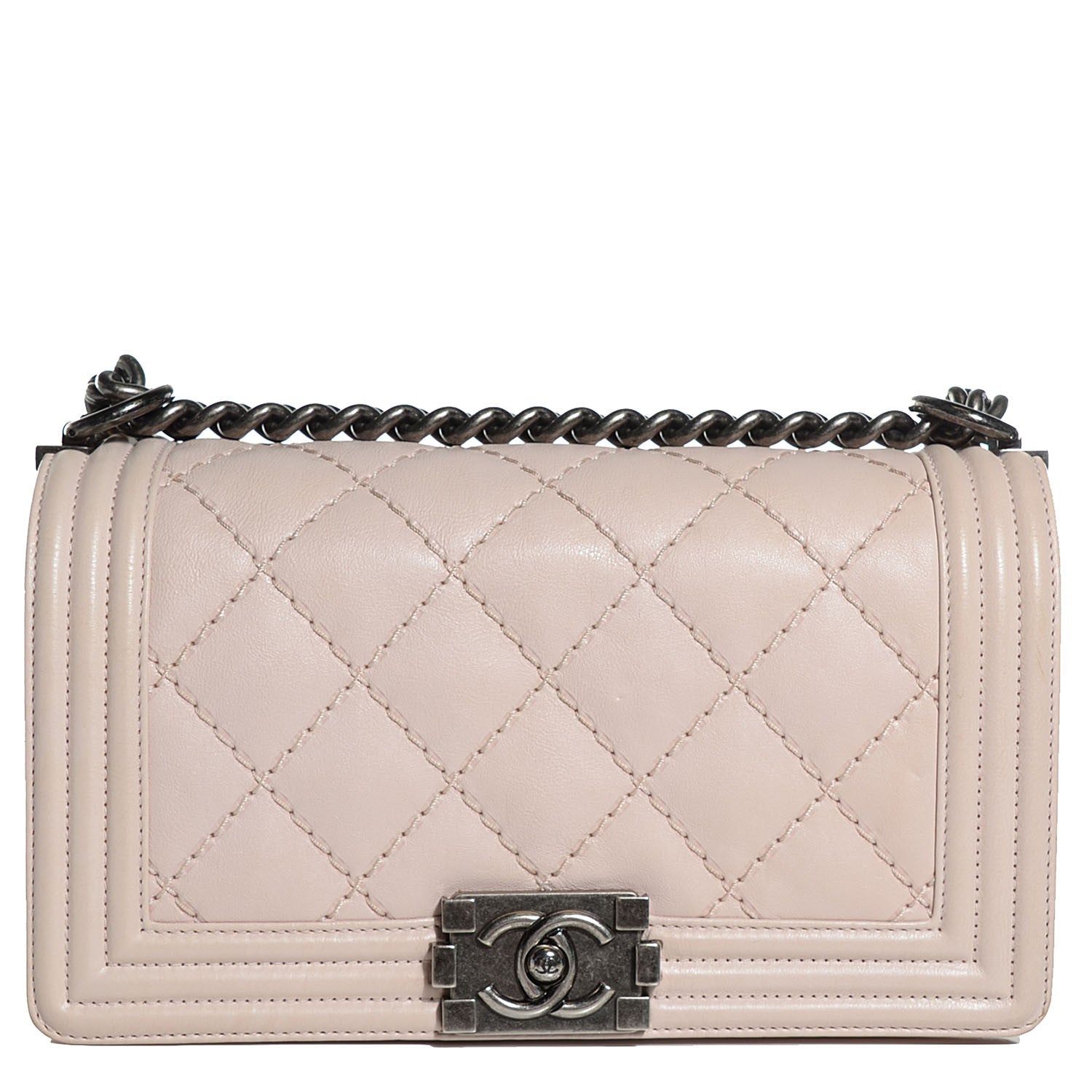 Chanel Calfskin Double Stitch Medium Boy Flap Light Pink 1 of 9