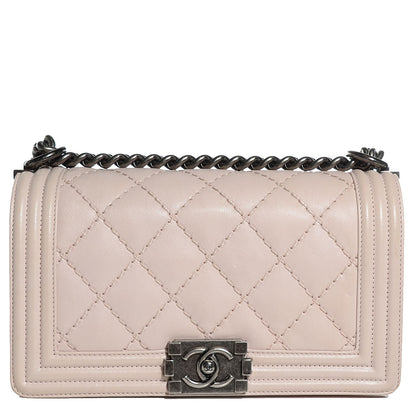Chanel Calfskin Double Stitch Medium Boy Flap Light Pink 1 of 9