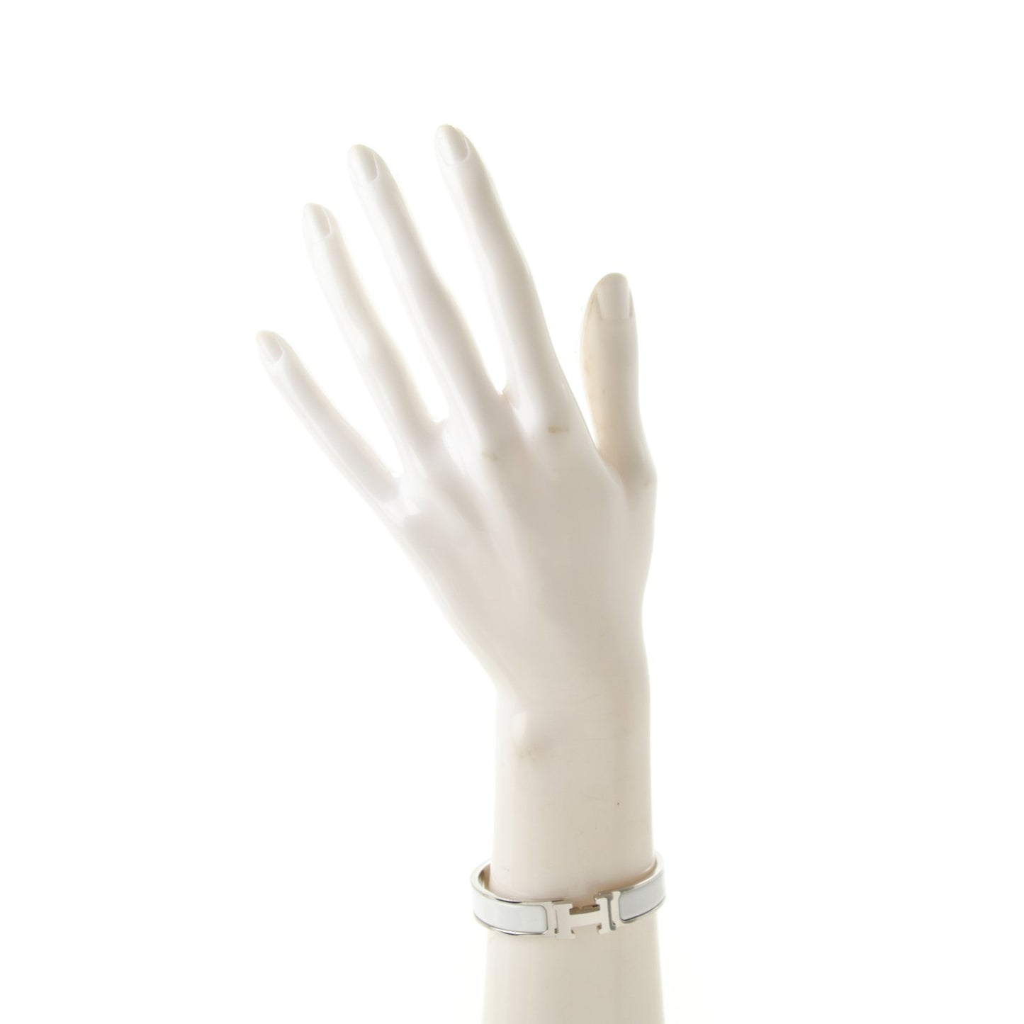 Enamel Narrow Clic Clac H Bracelet PM White