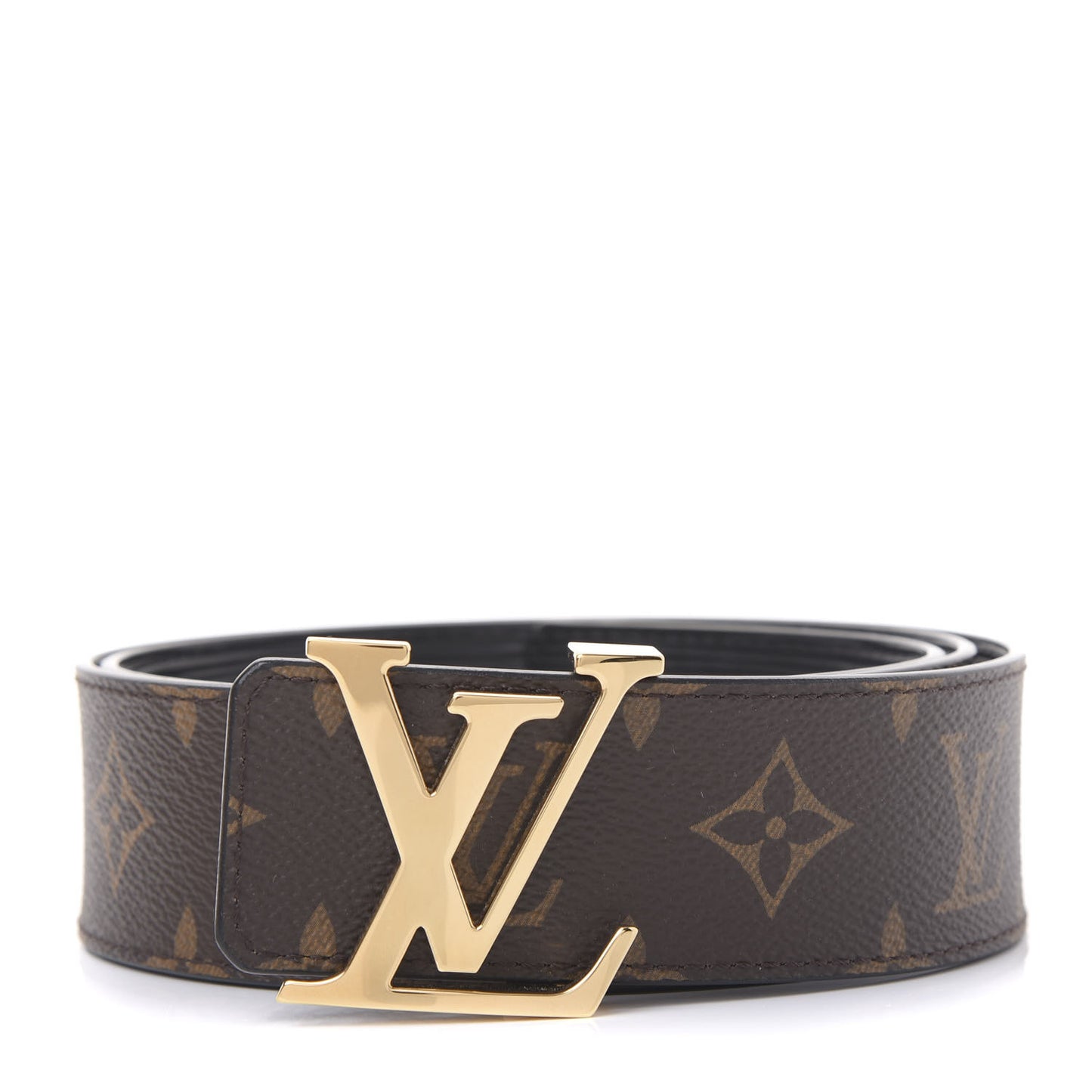 Monogram Epi LV Initiales Reversible Belt 85 34 Black