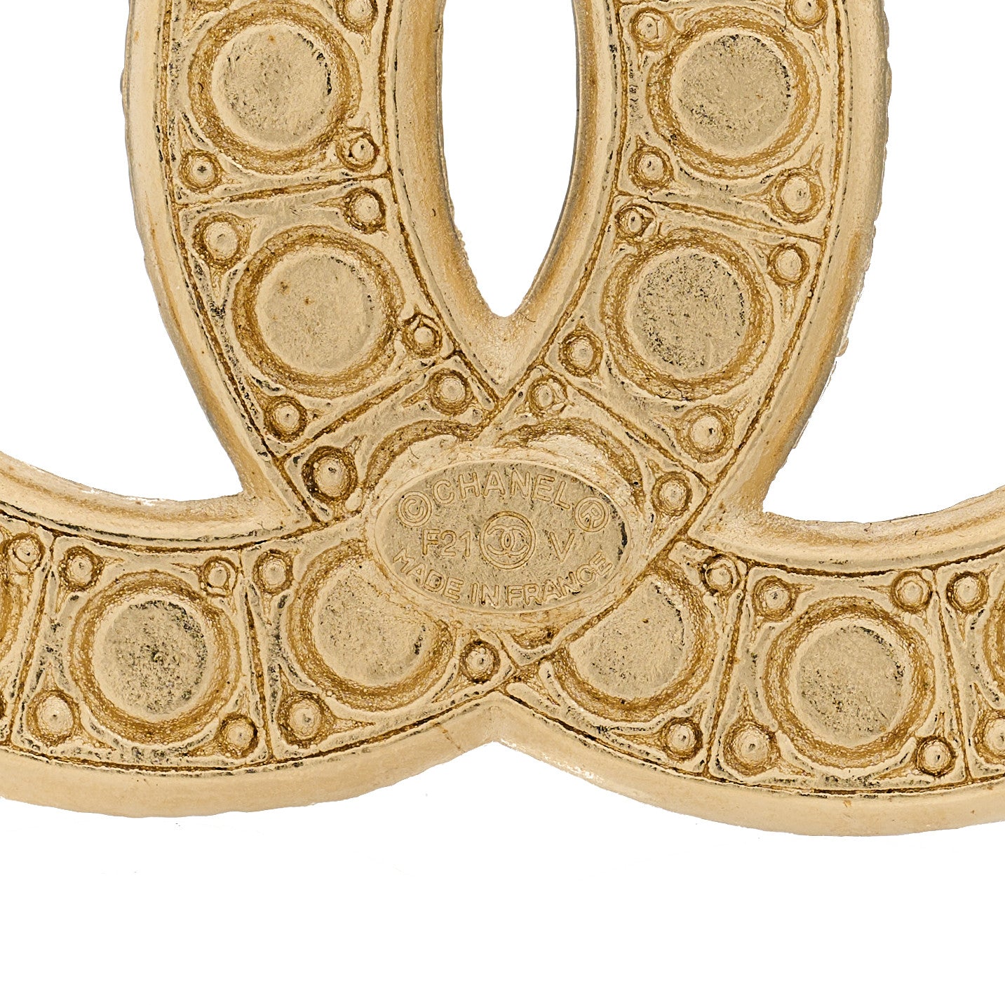 Chanel Metal Crystal Graduated Pearl CC Brooch Gold 4 of 4