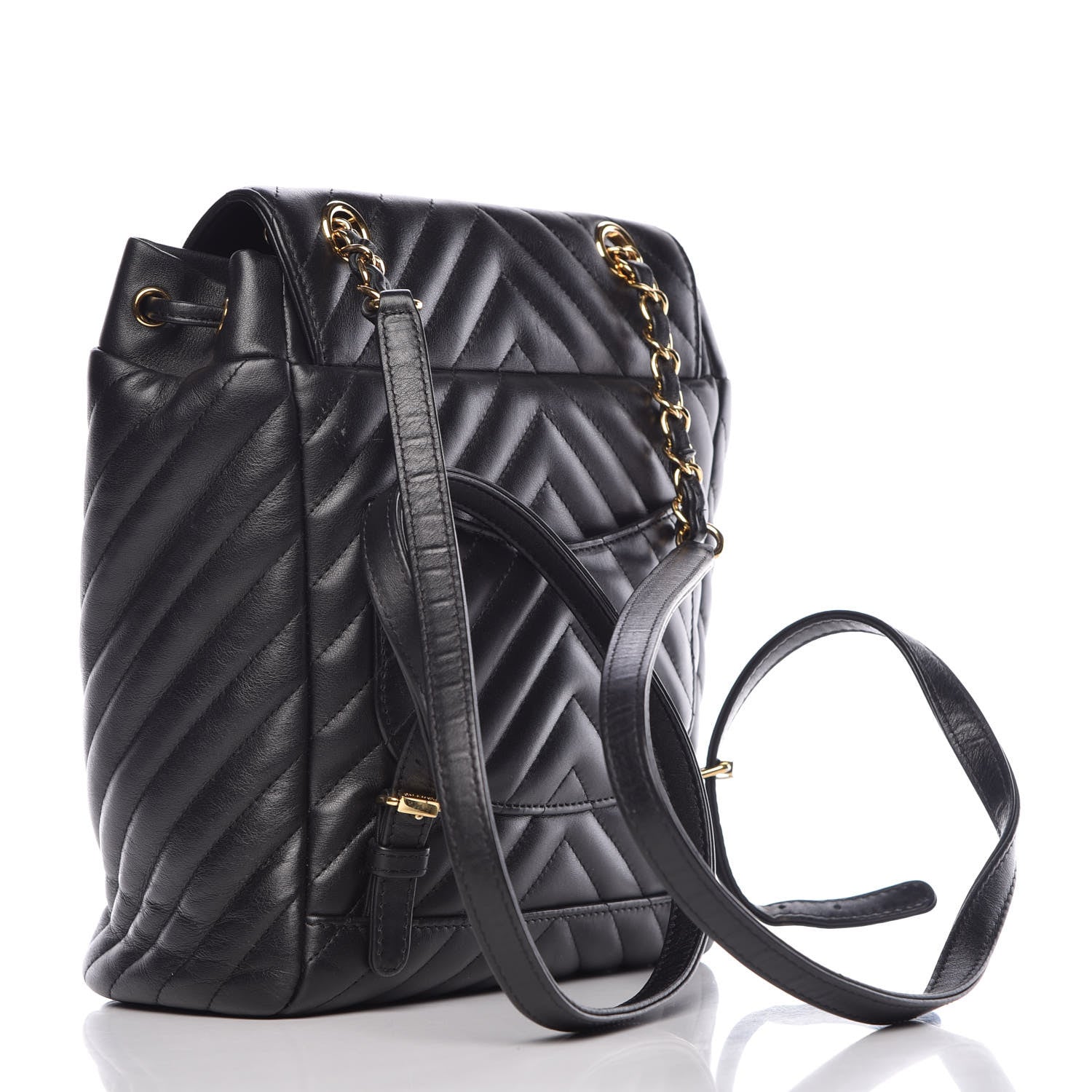 Chanel Calfskin Chevron Quilted Small Urban Spirit Backpack Black 3 of 10