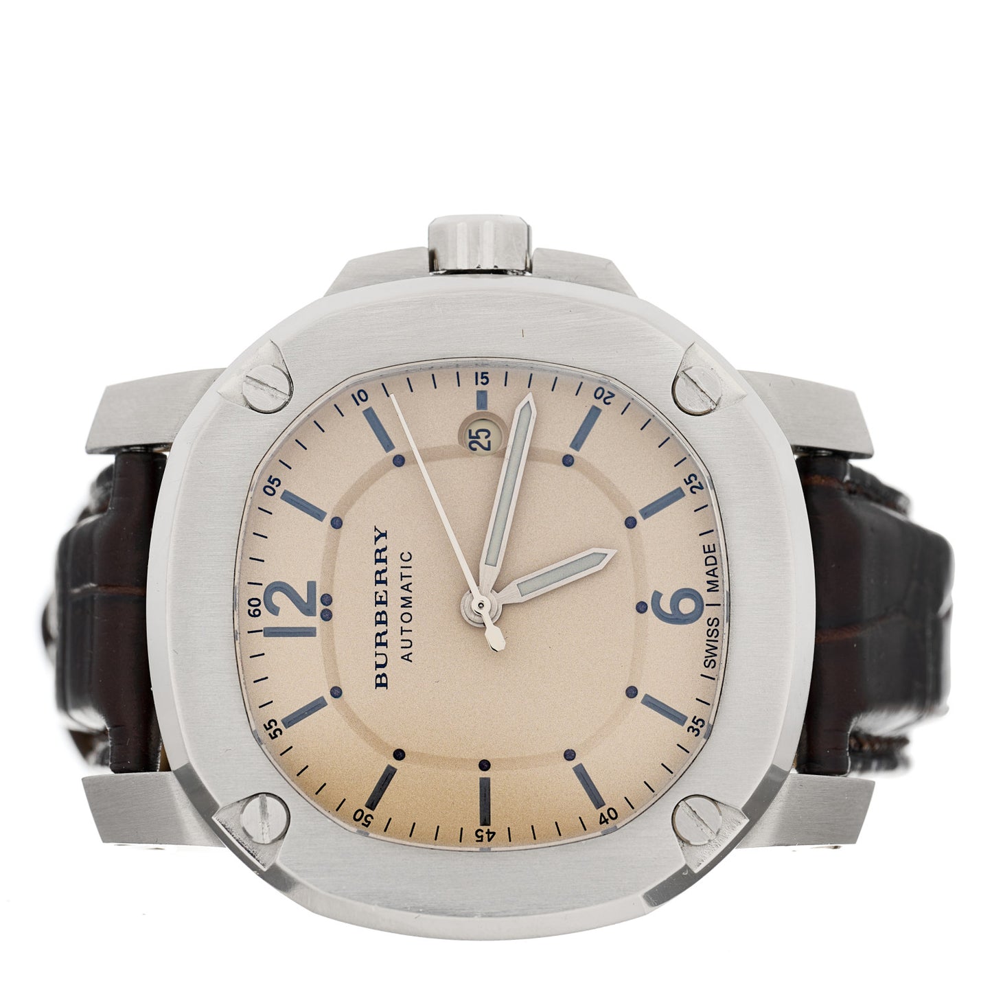 Stainless Steel Alligator 43mm The Britain Automatic Watch Ivory BBY1201