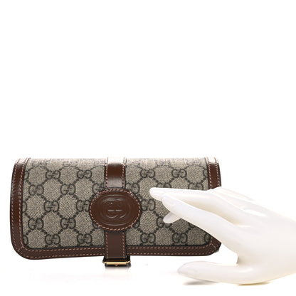 Gucci GG Supreme Monogram Calfskin Watch Travel Case Beige Ebony Brown Sugar 2 of 10