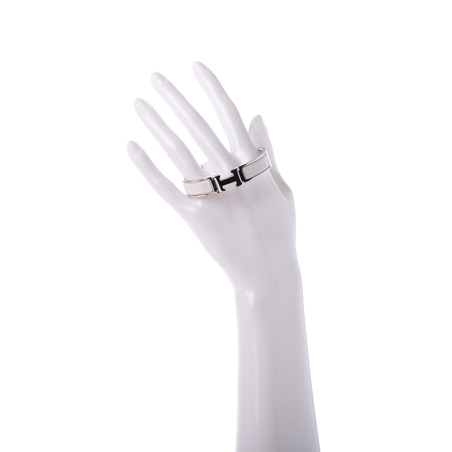 Enamel Narrow Clic Clac H Bracelet PM White