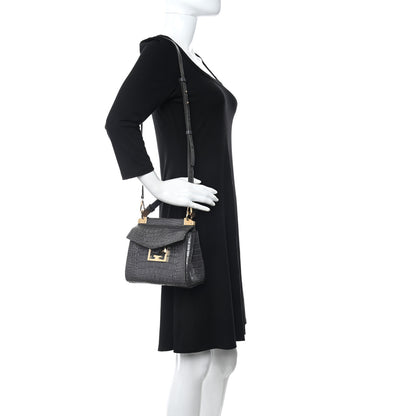 Givenchy Calfskin Crocodile Embossed Mini Mystic Shoulder Bag Storm Grey 2 of 9