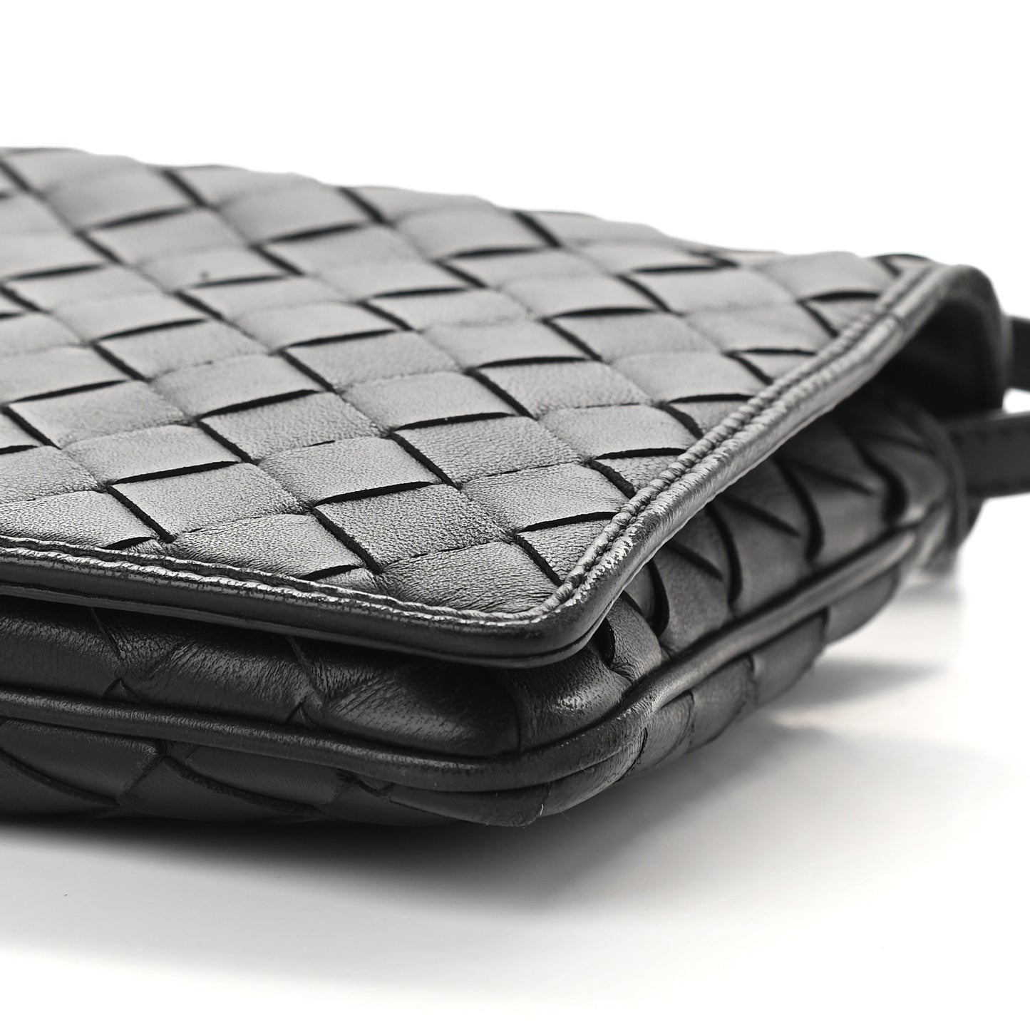 Nappa Intrecciato Flap Crossbody Black