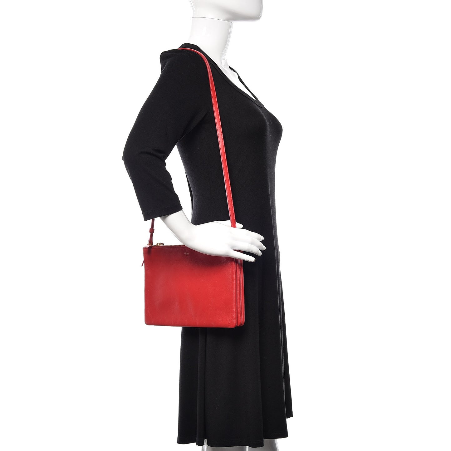 Lambskin Large Trio Crossbody Bag Red