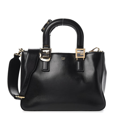 Fendi Vitello Glacier Small FF Tote Black 1 of 9