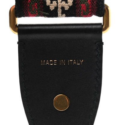 Christian Dior Canvas Embroidered Studded Bohemian Shoulder Strap Red 4 of 4