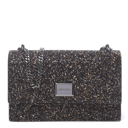 Jimmy Choo Glitter Fabric Leni Mini Shoulder Bag Amethyst 1 of 11