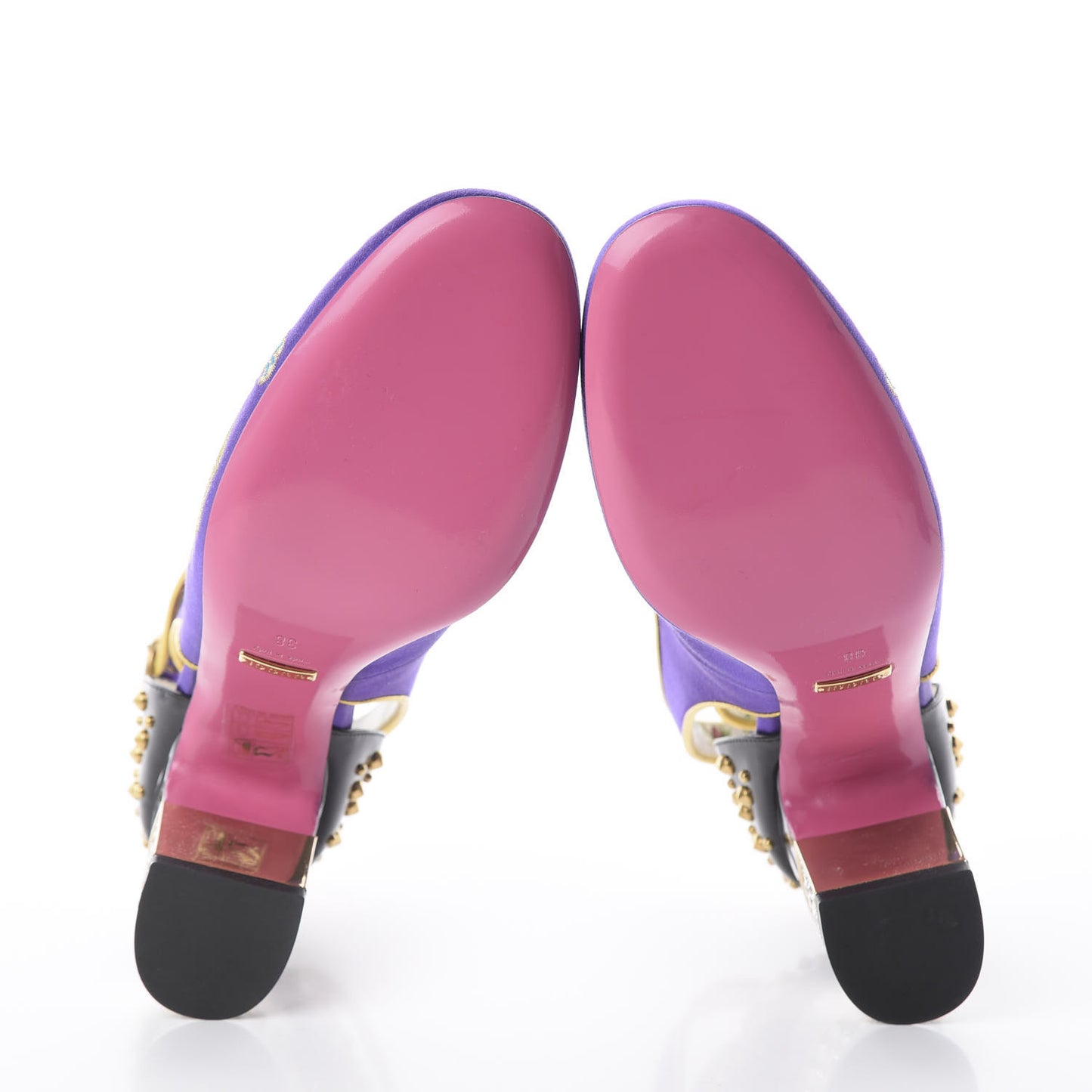 Satin Embroidered Dragon Caspar Pumps 38 Purple Oro Vecchio Black