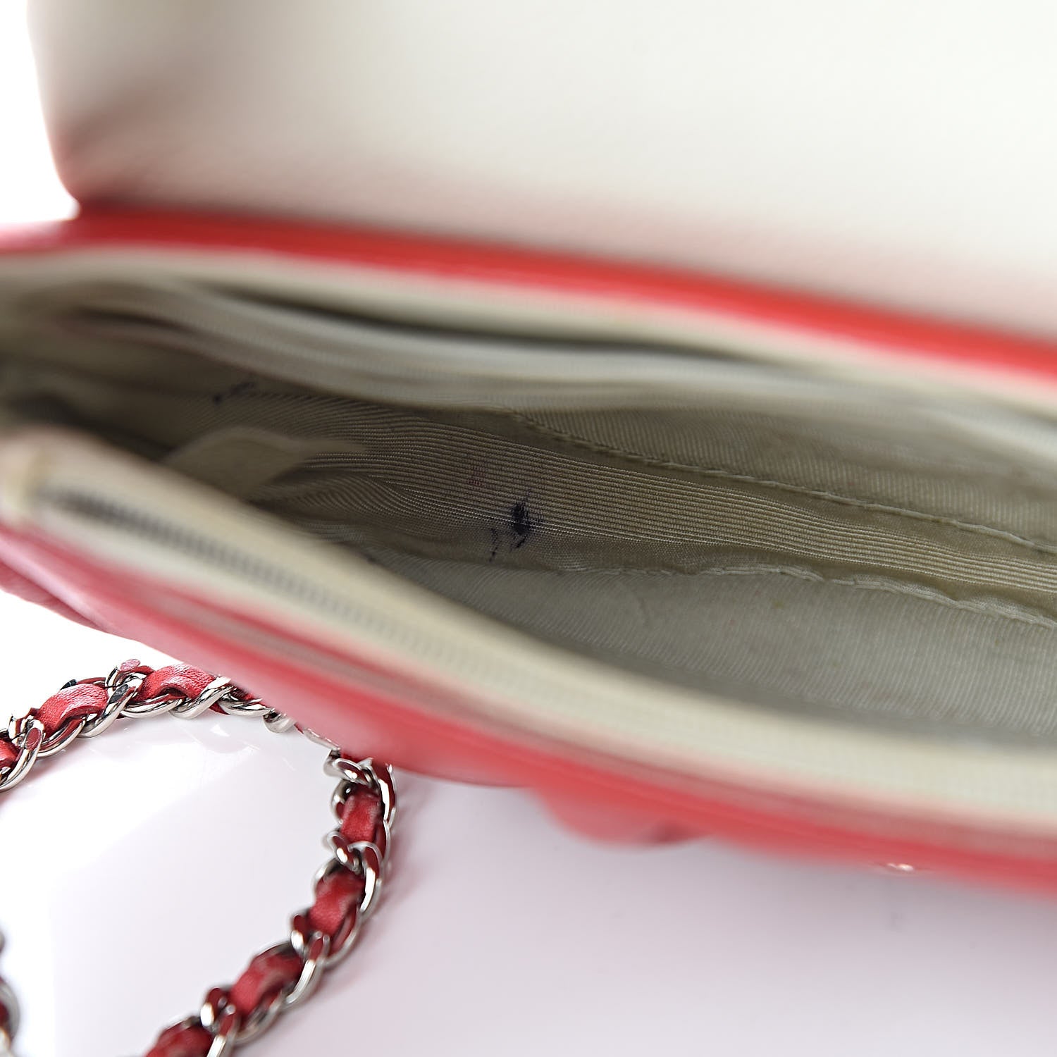 Chanel Lambskin Half Moon Wallet On Chain WOC Red 10 of 12