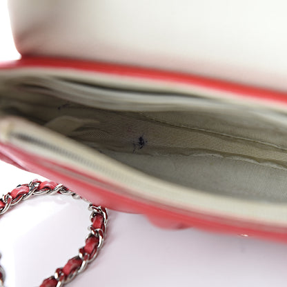 Chanel Lambskin Half Moon Wallet On Chain WOC Red 10 of 12
