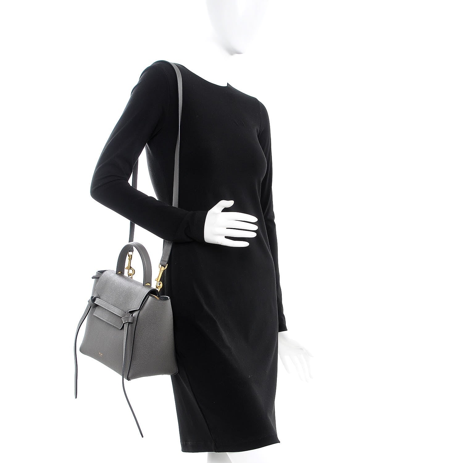Celine Grained Calfskin Micro Belt Bag Grey 2 of 8