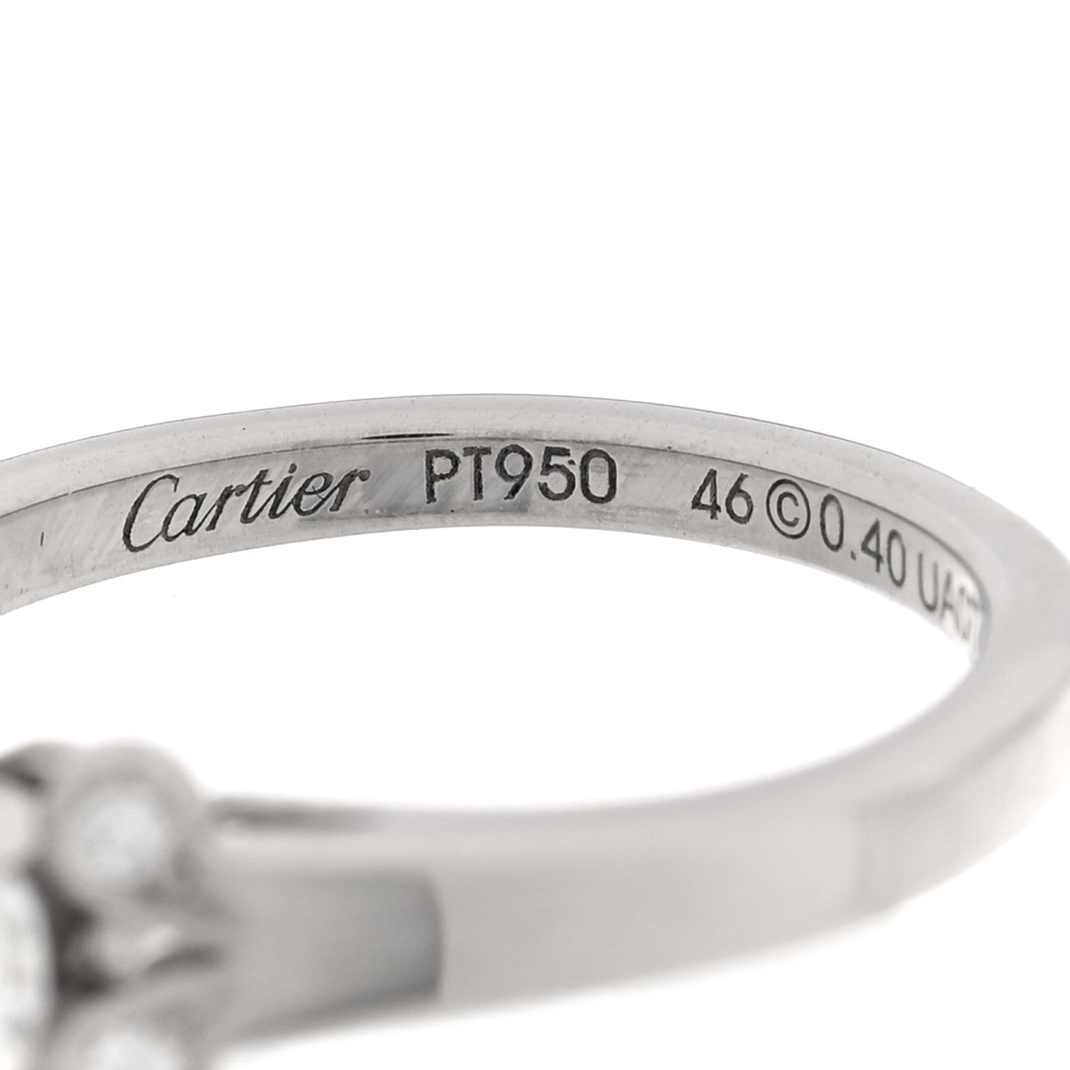 Cartier Platinum Diamond .40ct Ballerine Solitaire Engagement Ring 46 3.75 4 of 5