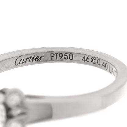 Cartier Platinum Diamond .40ct Ballerine Solitaire Engagement Ring 46 3.75 4 of 5