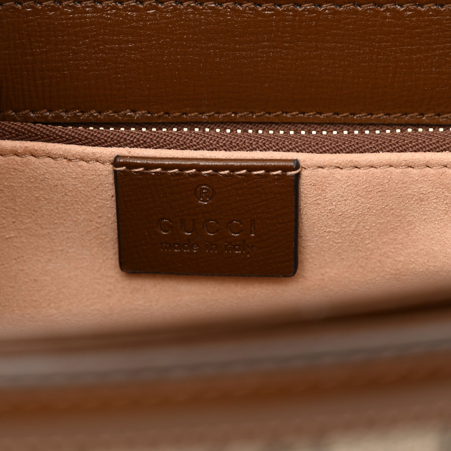 GG Supreme Monogram Horsebit 1955 Shoulder Bag Beige Brown Sugar