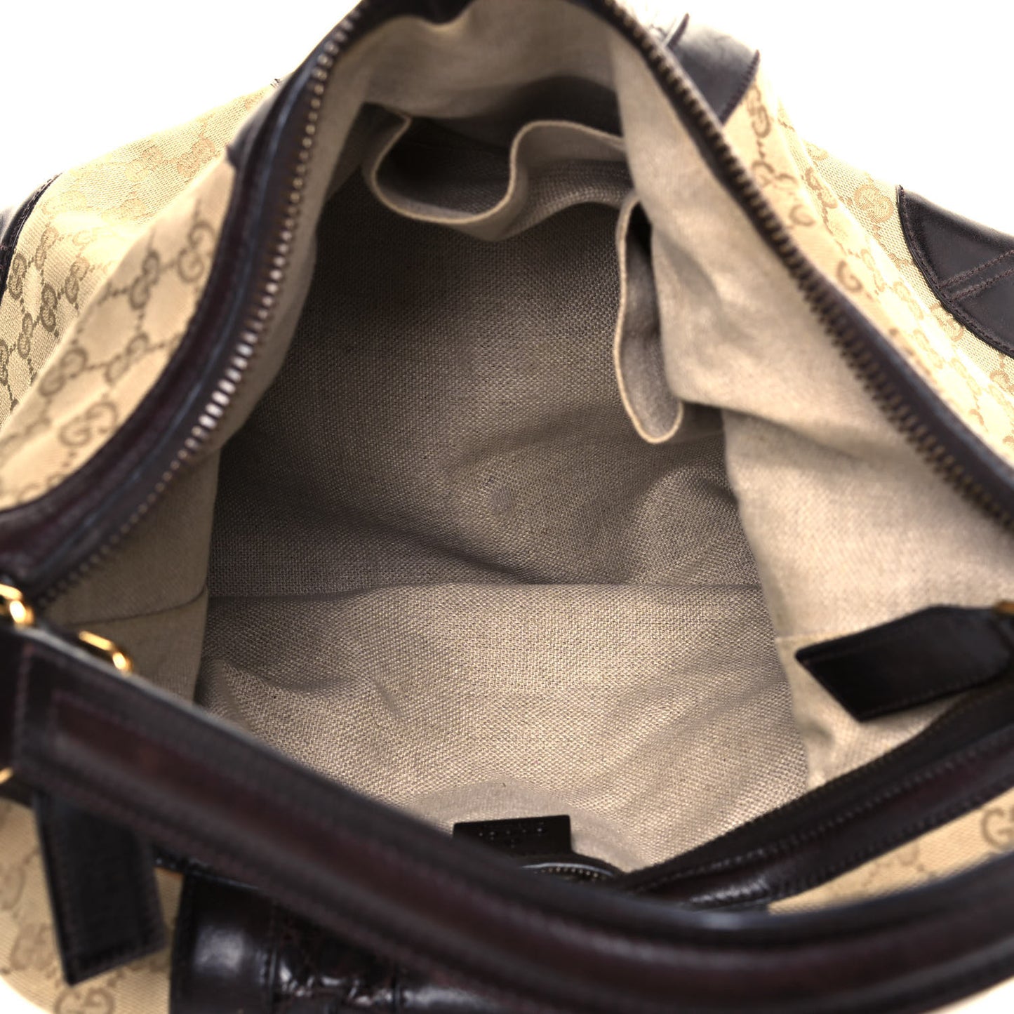 Monogram Crocodile Web Medium Secret Hobo Dark Brown
