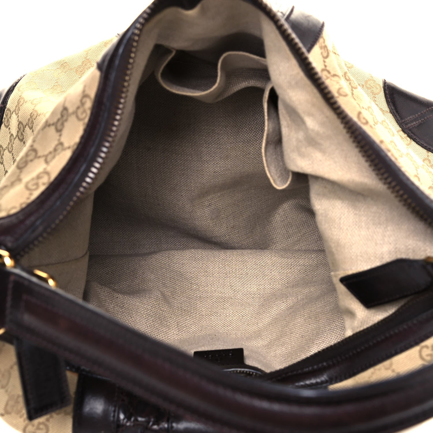 Gucci Monogram Crocodile Web Medium Secret Hobo Dark Brown 5 of 17