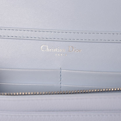 Christian Dior Grained Calfskin Diorama Wallet on Chain Pouch Light Blue 6 of 18