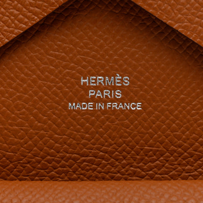 Hermes Epsom Calvi Duo Card Case Gold 5 of 6
