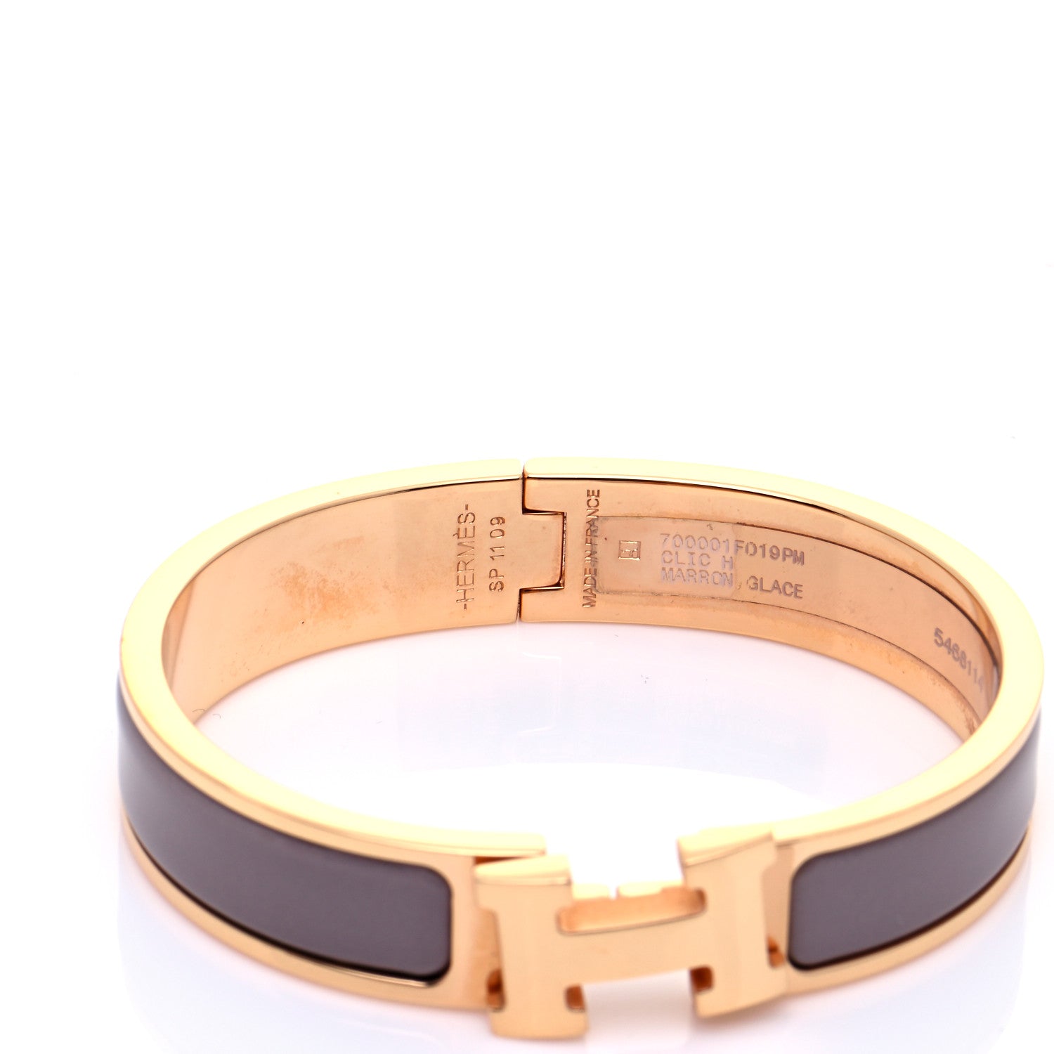 Hermes Enamel Narrow Clic Clac H Bracelet PM Marron Glace 4 of 8
