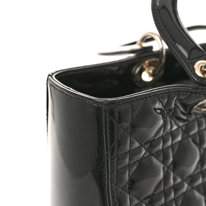 Christian Dior Patent Cannage Large Lady Dior Black 13 of 14
