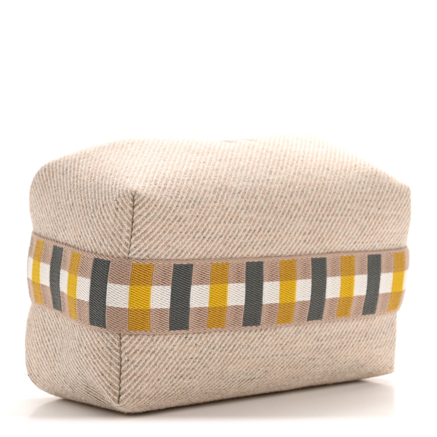 Hermes Wool Small Au Carre Bride-A-Brac Pouch Seigle 4 of 6