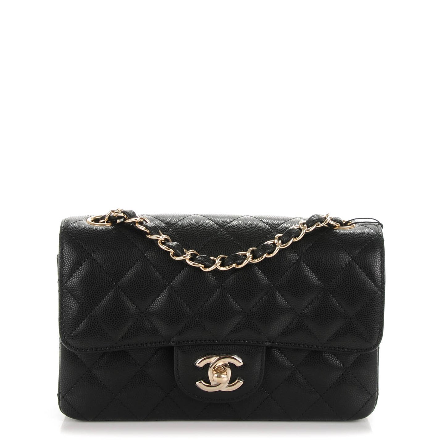 Caviar Quilted Mini Rectangular Flap Black