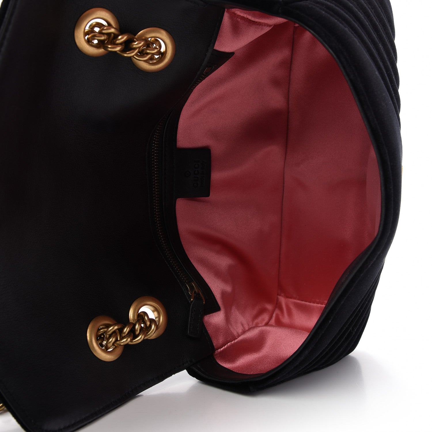 Gucci Velvet Matelasse Small GG Marmont Shoulder Bag Black 5 of 9