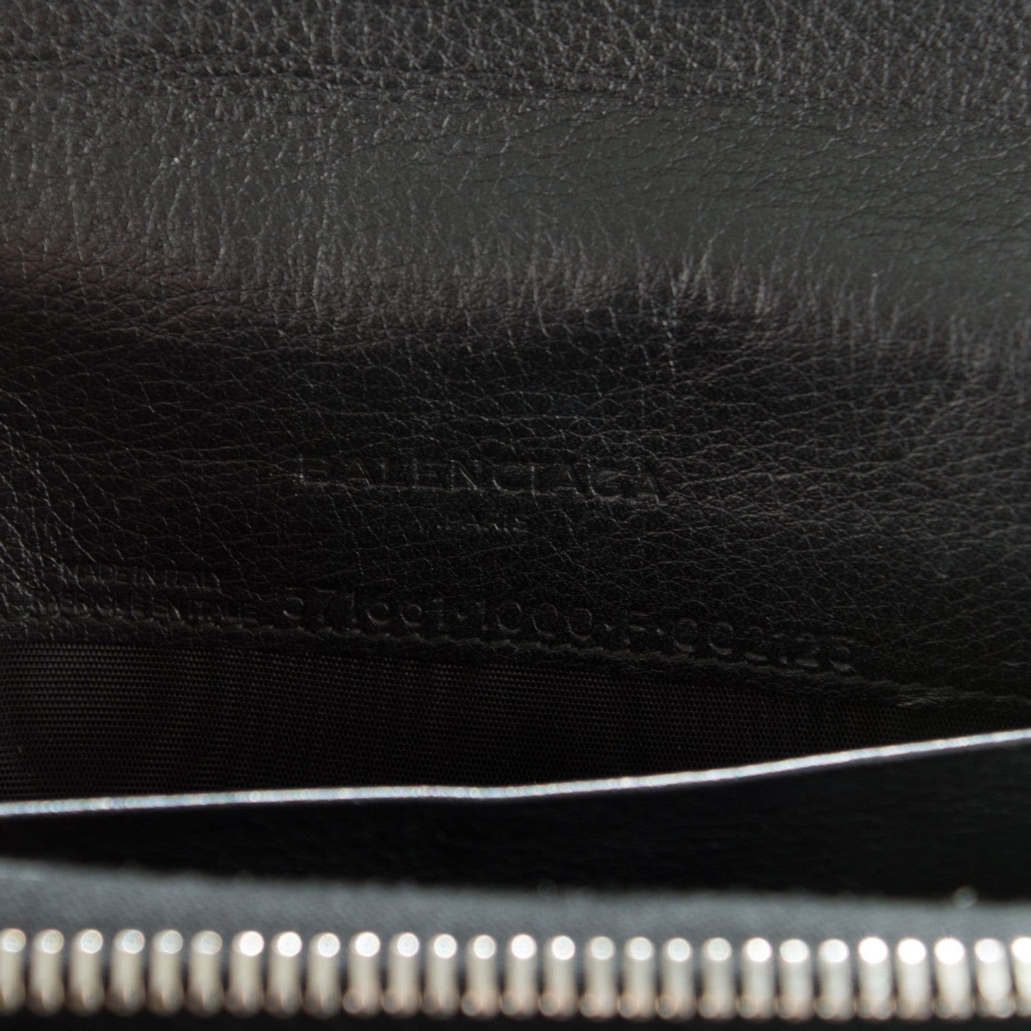 Balenciaga Calfskin Papier Money Zip Around Wallet Black 6 of 6