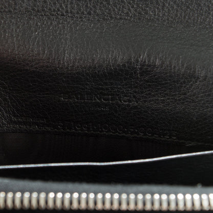Balenciaga Calfskin Papier Money Zip Around Wallet Black 6 of 6