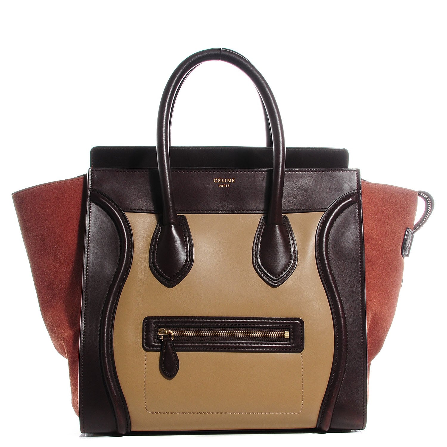 Celine Smooth Calfskin Suede Mini Tri-Color Luggage Beige 1 of 8
