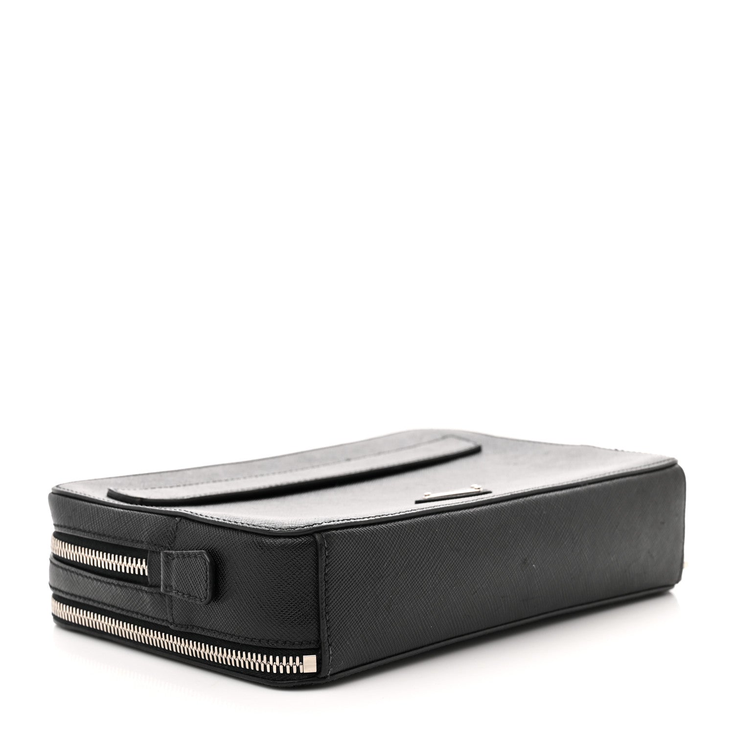 Prada Saffiano Travel Zip Pouch Black 4 of 9