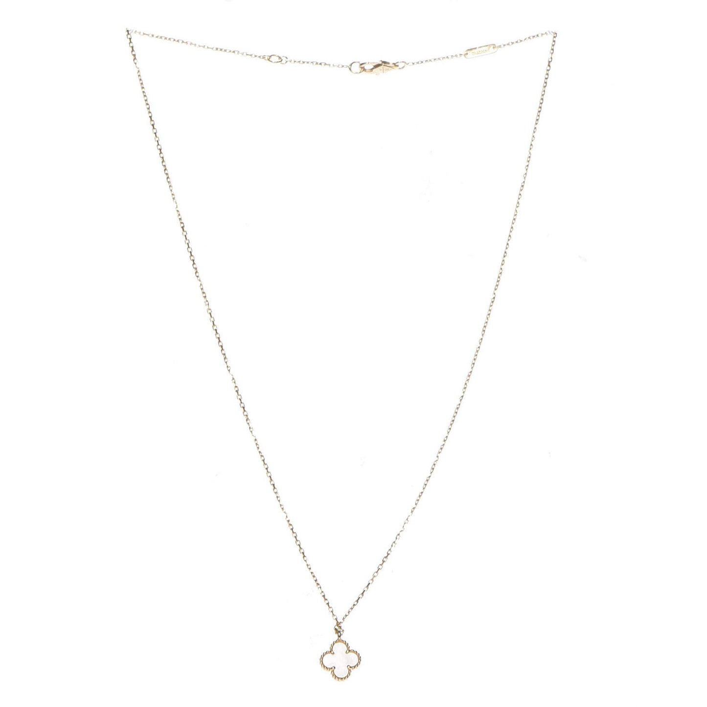 18K Yellow Gold Mother of Pearl Sweet Alhambra Pendant Necklace
